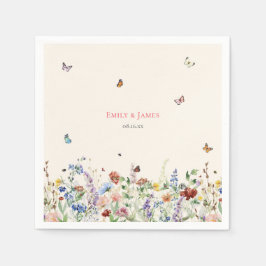 Rustieke Wildflower bloemenbruiloft Servet