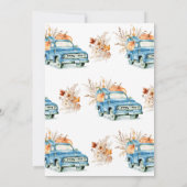 Rustieke Wildflower Blue Pumpkin Truck Baby shower Kaart (Achterkant)