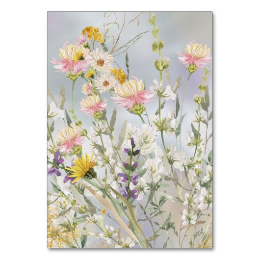 Rustieke Wildflower Boho Garden Trouwtafel Kaart (Achterkant)