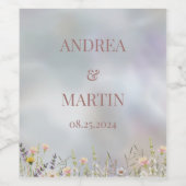 Rustieke Wildflower Boho Tuin Bruiloft Wijn Etiket (Enkel label)