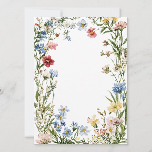 Rustieke Wildflower Boho Waterverf bruiloft Kaart (Achterkant)