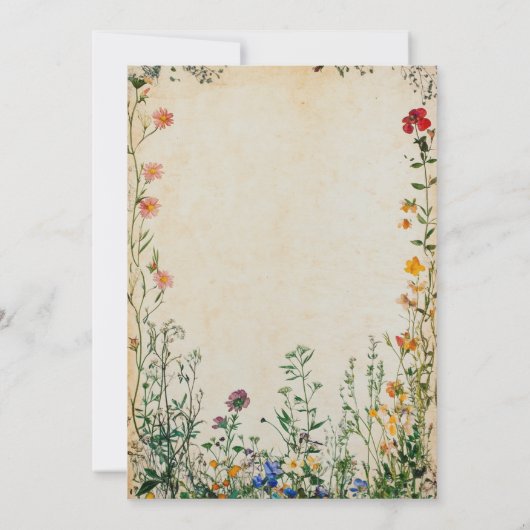 rustieke Wildflower Botanical Save the Date Kaart (Achterkant)
