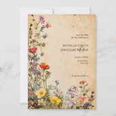 rustieke Wildflower Botanical Save the Date Kaart (Voorkant)