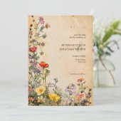  rustieke Wildflower Botanical Save the Date Kaart (Staand voorkant)