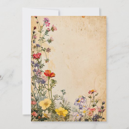  rustieke Wildflower Botanical Save the Date Kaart (Achterkant)