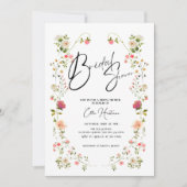 Rustieke Wildflower Bridal Bash Kaart (Voorkant)