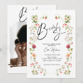 Rustieke Wildflower Bridal Bash Kaart (Voorkant / Achterkant)