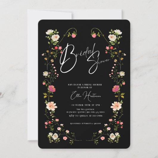 Rustieke Wildflower Bridal Bash Kaart (Voorkant)