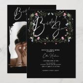 Rustieke Wildflower Bridal Bash Kaart (Voorkant / Achterkant)