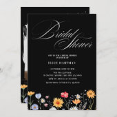 Rustieke Wildflower Bridal Bash Kaart (Voorkant / Achterkant)