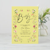 Rustieke Wildflower Bridal Bash Kaart (Staand voorkant)