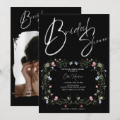 Rustieke Wildflower Bridal Bash Kaart (Voorkant / Achterkant)