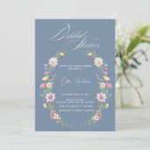 Rustieke Wildflower Bridal Bash Kaart (Staand voorkant)