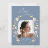 Rustieke Wildflower Bridal Bash Kaart (Achterkant)