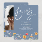 Rustieke Wildflower Bridal Bash Kaart (Voorkant / Achterkant)