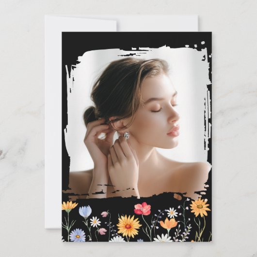 Rustieke Wildflower Bridal Bash Kaart (Achterkant)