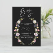 Rustieke Wildflower Bridal Bash Kaart (Staand voorkant)