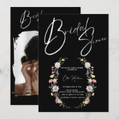 Rustieke Wildflower Bridal Bash Kaart (Voorkant / Achterkant)