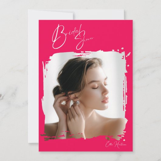 Rustieke Wildflower Bridal Bash Kaart (Achterkant)