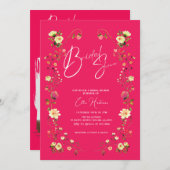 Rustieke Wildflower Bridal Bash Kaart (Voorkant / Achterkant)