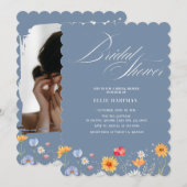 Rustieke Wildflower Bridal Bash Kaart (Voorkant / Achterkant)