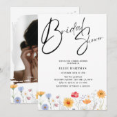 Rustieke Wildflower Bridal Bash Kaart (Voorkant / Achterkant)