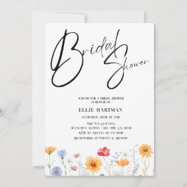 Rustieke Wildflower Bridal Bash Kaart