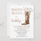 Rustieke Wildflower Brown Boots Vrijgezellenfeest Kaart (Voorkant)