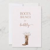 Rustieke Wildflower Brown Boots Vrijgezellenfeest Kaart (Achterkant)