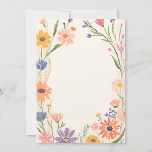Rustieke Wildflower Bruids Douche Uitnodiging (Achterkant)