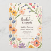 Rustieke Wildflower Bruids Douche Uitnodiging (Voorkant / Achterkant)