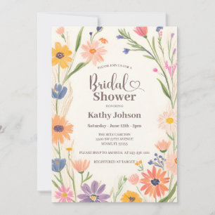 Rustieke Wildflower Bruids Douche Uitnodiging