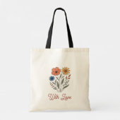 Rustieke Wildflower Bruidsmeisje Naam Bloemen Mode Tote Bag (Achterkant)