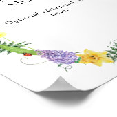 Rustieke Wildflower bruiloft aangepaste tekst Poster (Hoek)