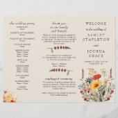 Rustieke Wildflower bruiloft ceremonie programma (Voorkant)