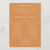 Rustieke Wildflower bruiloft ceremonie Programmakaart (Achterkant)