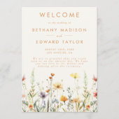 Rustieke Wildflower bruiloft ceremonie Programmakaart (Voorkant)