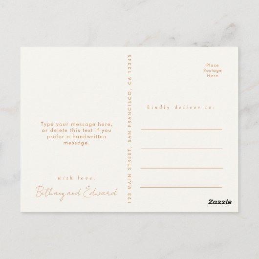 Rustieke Wildflower bruiloft dank u Briefkaart (Achterkant)