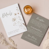 Rustieke Wildflower bruiloft Details Behuizing Kaa Kaart