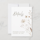 Rustieke Wildflower bruiloft Details Behuizing Kaa Kaart (Voorkant)