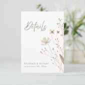 Rustieke Wildflower bruiloft Details Behuizing Kaa Kaart (Staand voorkant)