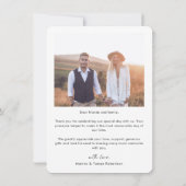 Rustieke Wildflower bruiloft foto dank u Bedankkaart (Achterkant)