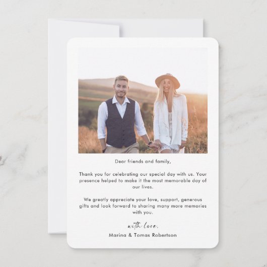 Rustieke Wildflower bruiloft foto dank u Bedankkaart (Achterkant)