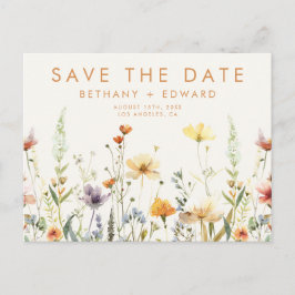 Rustieke Wildflower bruiloft Save the Date Briefka Uitnodiging Briefkaart