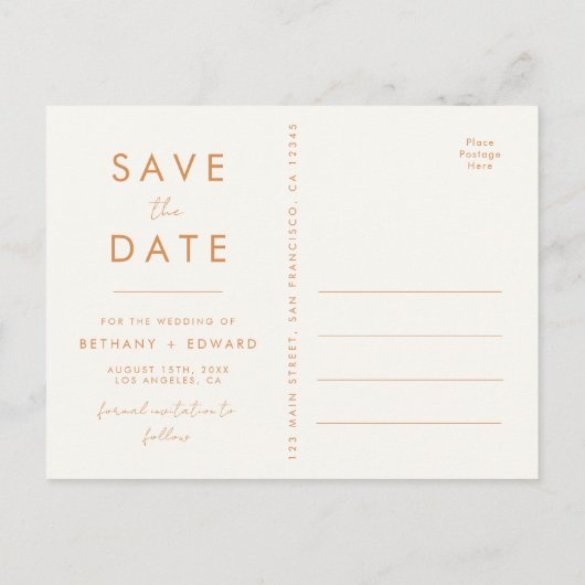 Rustieke Wildflower bruiloft Save the Date Briefka Uitnodiging Briefkaart (Achterkant)