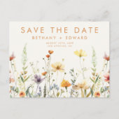 Rustieke Wildflower bruiloft Save the Date Briefka Uitnodiging Briefkaart (Voorkant)