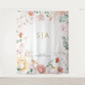 Rustieke Wildflower bruiloft Tapestry Wandkleed (Voorkant)