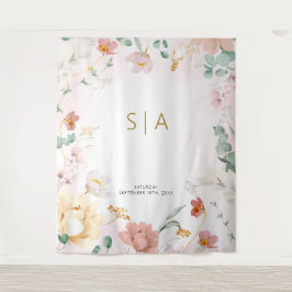 Rustieke Wildflower bruiloft Tapestry Wandkleed