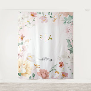 Rustieke Wildflower bruiloft Tapestry Wandkleed