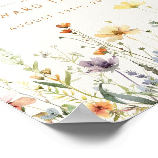 Rustieke Wildflower bruiloft Welkom Poster (Hoek)